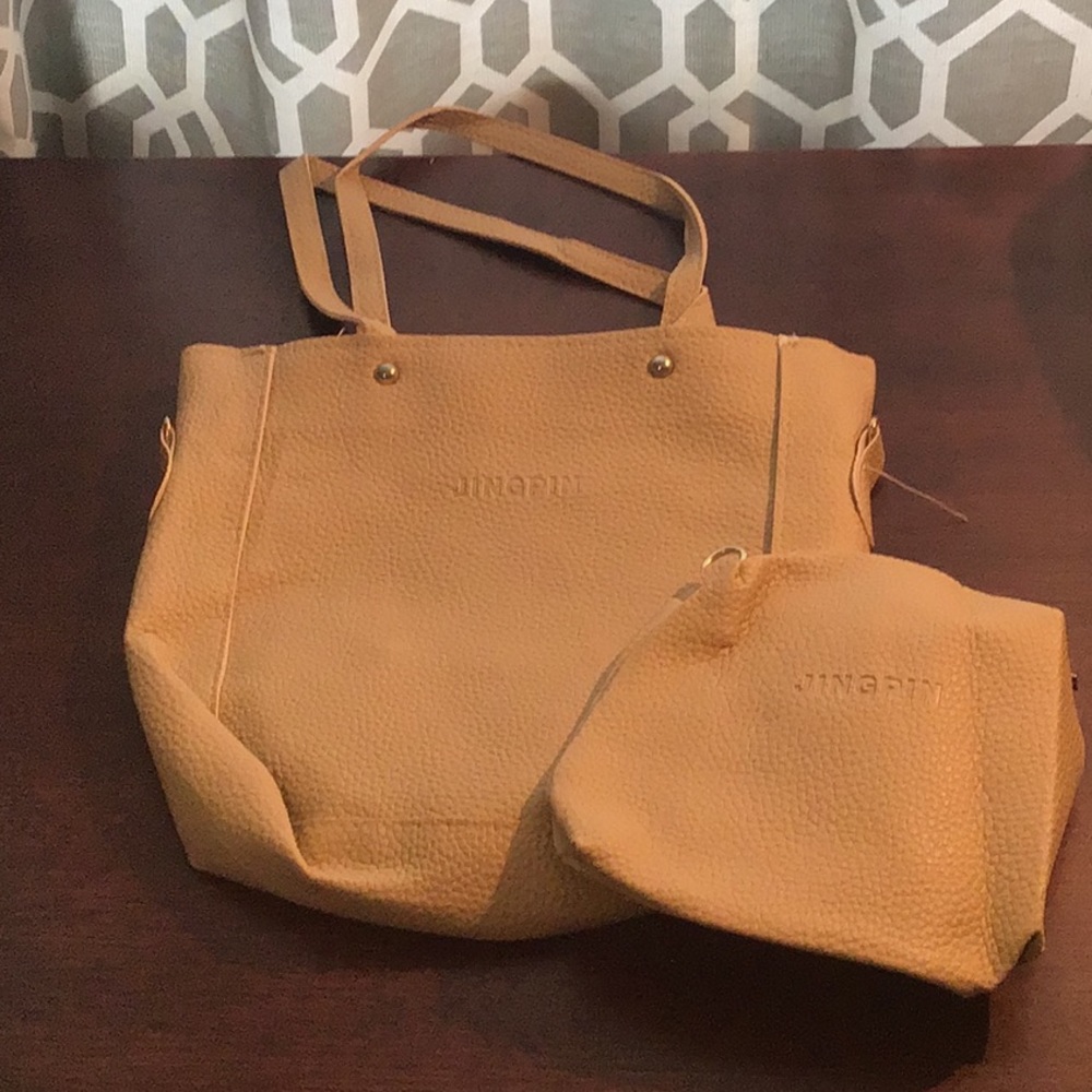 Tan Tote With Pouch By Jingpin